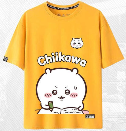 「tops」ちいかわ キャラクター プリント 男女兼用 ラウンドネック 半袖Ｔシャツ 6色YS8470