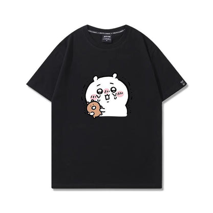 「tops」ちいかわ キャラクター プリント 男女兼用 ラウンドネック 半袖Ｔシャツ 6色YS8508