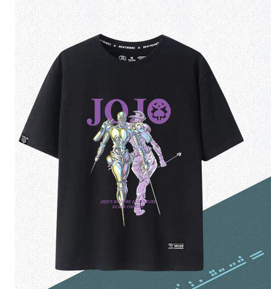 「tops」JOJO キャラクター Silver Chariot プリント 男女兼用 半袖Ｔシャツ 6色YS8467