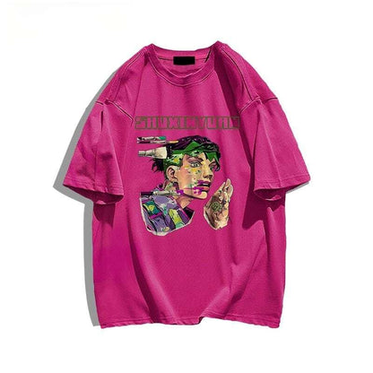 「tops」JOJO キャラクター 露伴 プリント 男女兼用 半袖Ｔシャツ9色YS8356