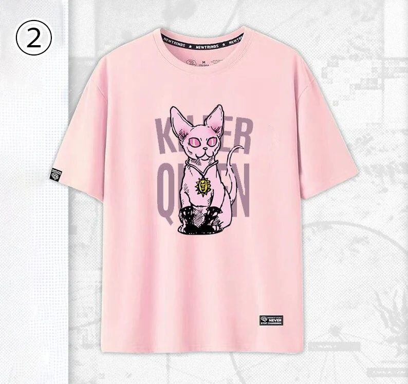 「tops」JOJO キャラクター Killer Queen プリント 男女兼用 半袖Ｔシャツ 5色2種類YS8468