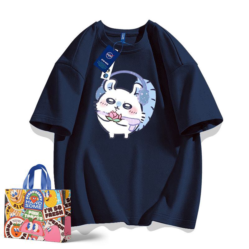 「tops」ちいかわ モモンガ キャラクター プリント 男女兼用 ラウンドネック 半袖Ｔシャツ 9色YS8527