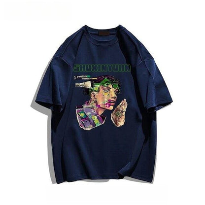 「tops」JOJO キャラクター 露伴 プリント 男女兼用 半袖Ｔシャツ9色YS8356