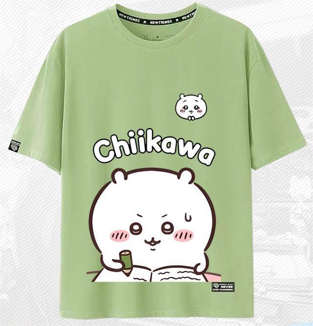 「tops」ちいかわ キャラクター プリント 男女兼用 ラウンドネック 半袖Ｔシャツ 6色YS8470