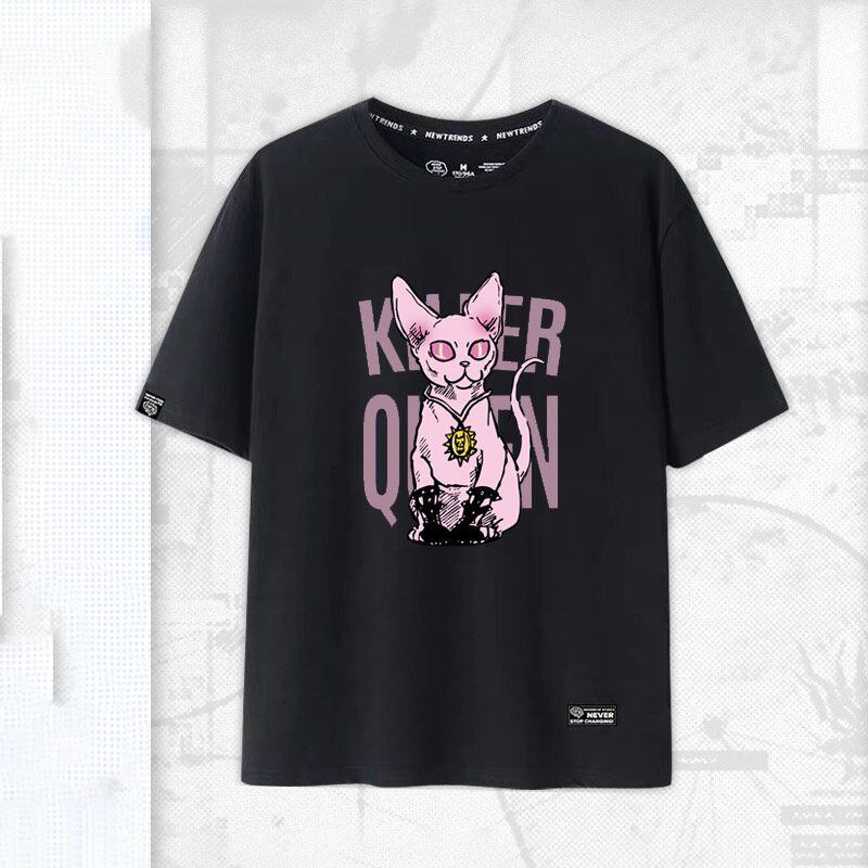 「tops」JOJO キャラクター Killer Queen プリント 男女兼用 半袖Ｔシャツ 5色2種類YS8468