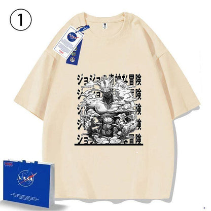 「tops」JOJO キャラクター スタンド パワー プリント 男女兼用 半袖Ｔシャツ 5色2種類YS8469