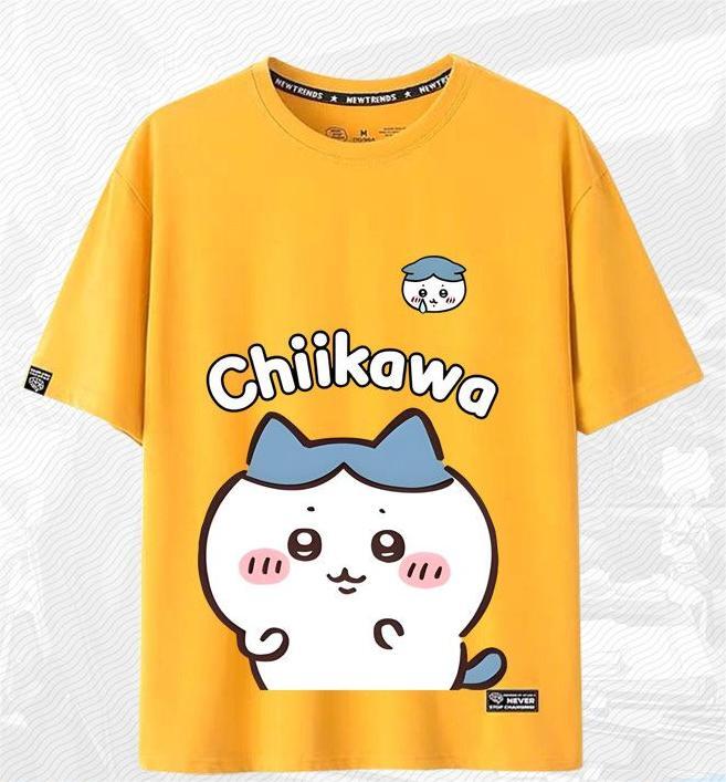 「tops」ちいかわ ハチワレ キャラクター プリント 男女兼用 ラウンドネック 半袖Ｔシャツ 6色YS8472