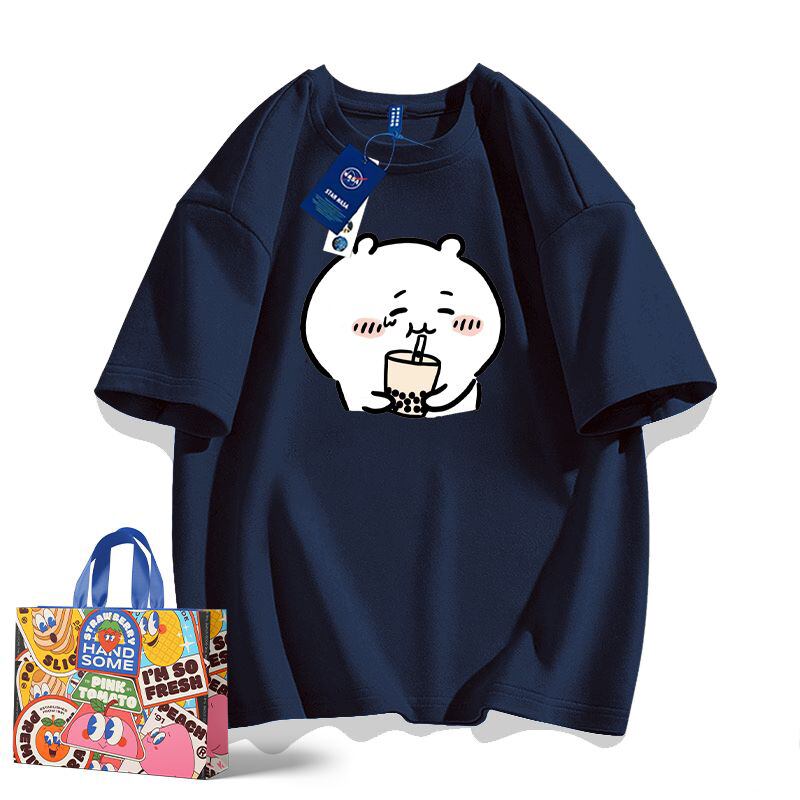 「tops」ちいかわ キャラクタープリント 男女兼用 ラウンドネック ルーズ 半袖Ｔシャツ 8色YS8447