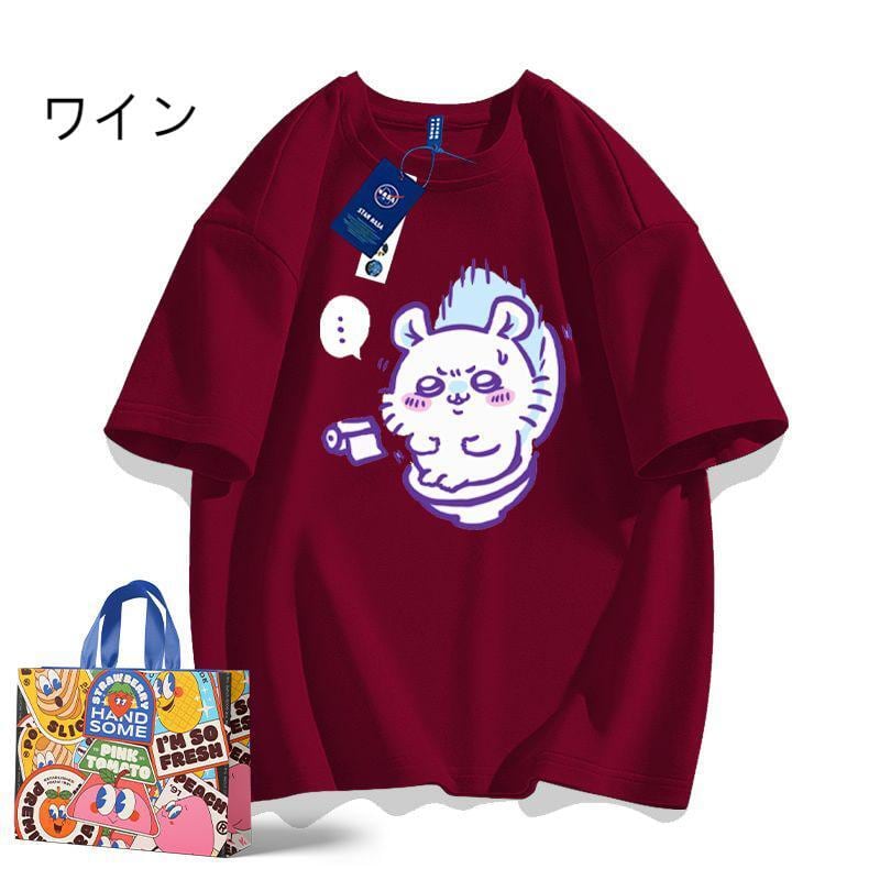 【人気ランキングNO.3】「tops」ちいかわ モモンガ プリント 半袖Ｔシャツ（ 男女兼用） 9色YS8501