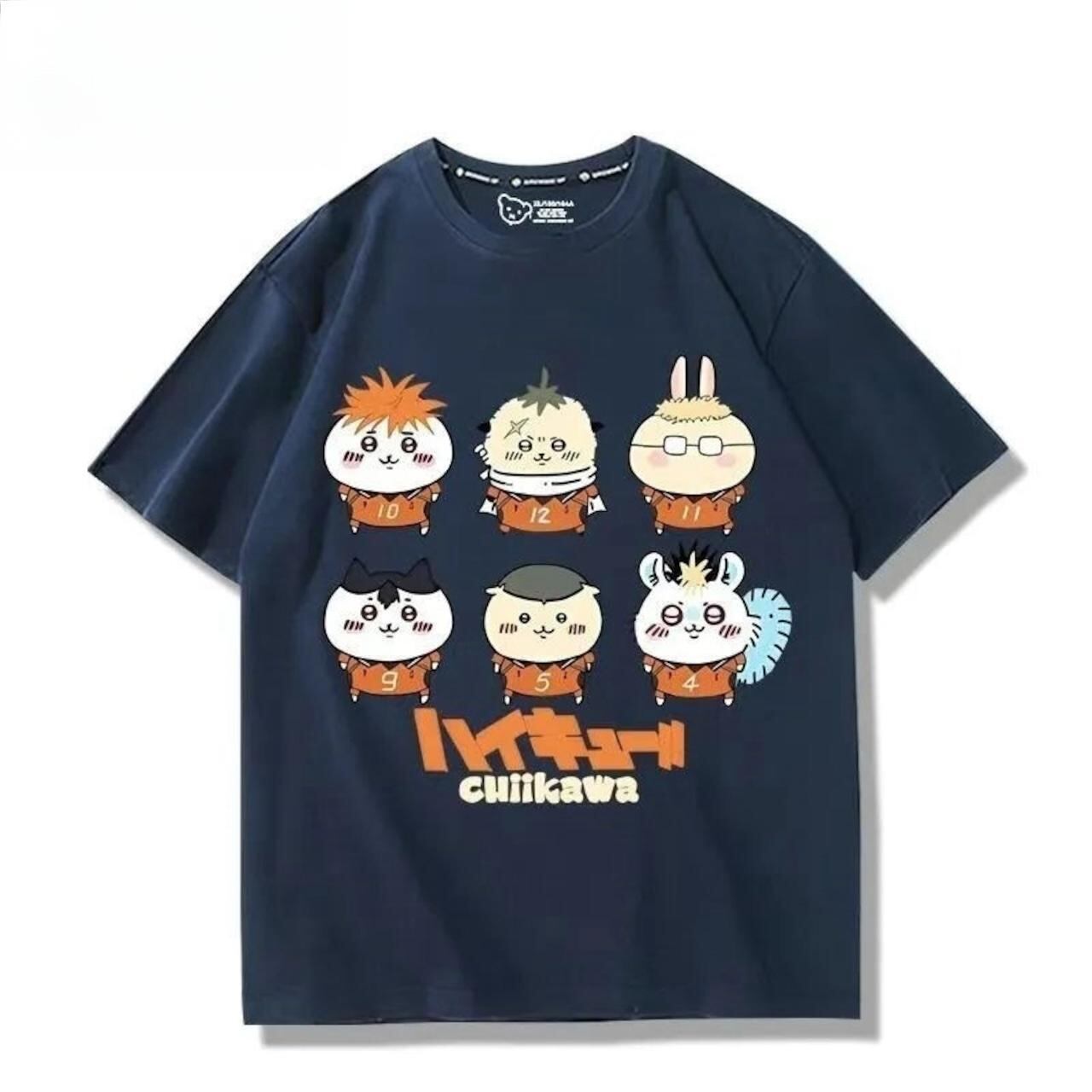 「tops」ちいかわ ハイキュー プリント 男女兼用 ルーズ 半袖Ｔシャツ 6色YS8580