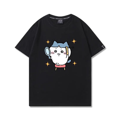 【人気ランキングNO.6】「tops」ちいかわハチワレ漫画プリント 可愛い 半袖Ｔシャツ （ 男女兼用）6色YS8506