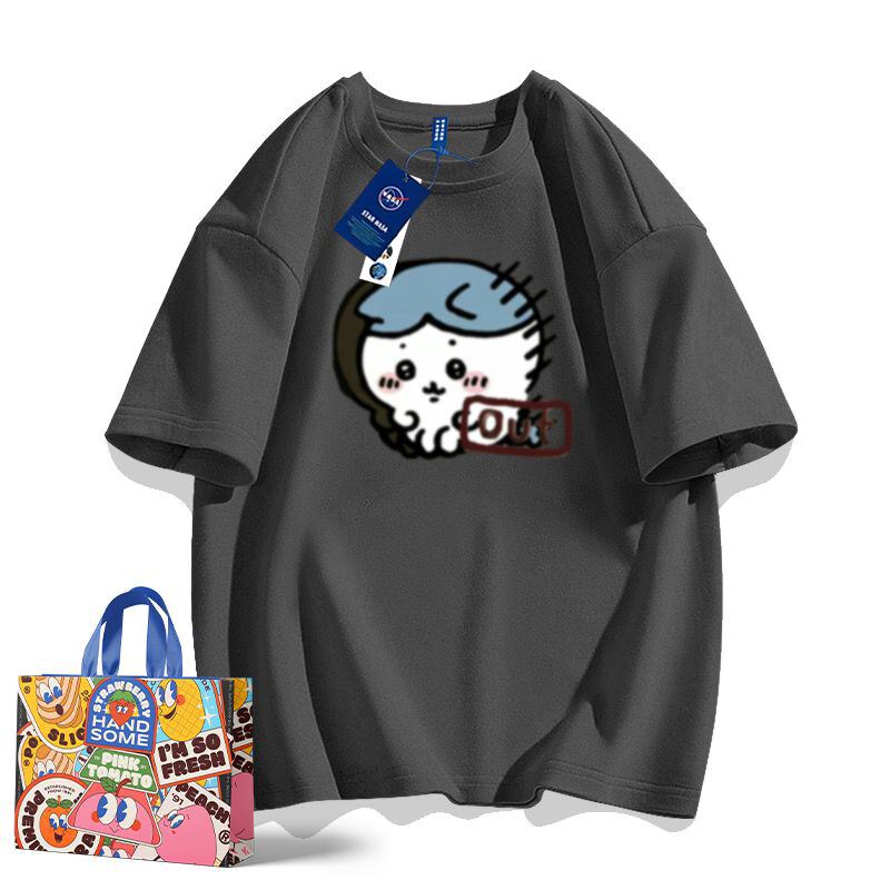 「tops」ちいかわ ハチワレ プリント 男女兼用 ルーズ 半袖Ｔシャツ 9色YS8532