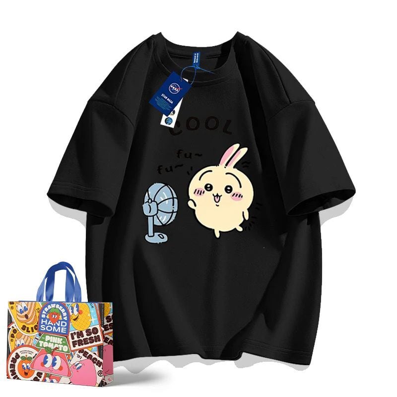 「tops」ちいかわ キャラクター プリント 男女兼用 ラウンドネック ルーズ 半袖Ｔシャツ 8色YS8391