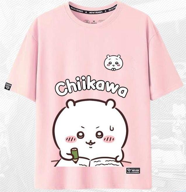 「tops」ちいかわ キャラクター プリント 男女兼用 ラウンドネック 半袖Ｔシャツ 6色YS8470