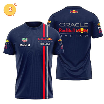 「tops」Red Bull racing チーム クラブ ロゴプリント 半袖 Tシャツ -YS9140