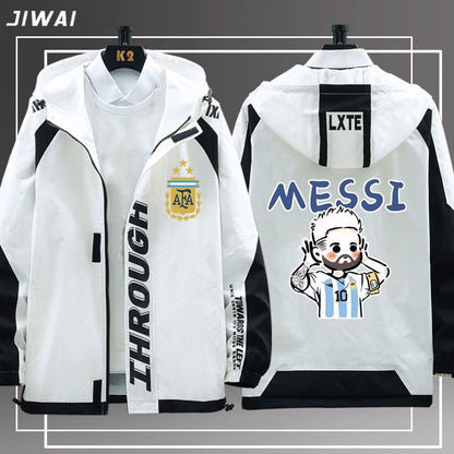 【裹起毛】「outer」 スポーツ サッカー チーム MESSI マウンテンパーカYS8880