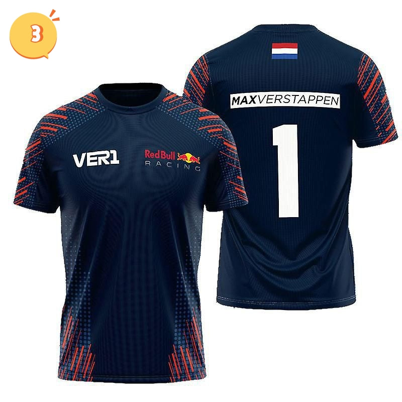 「tops」Red Bull racing チーム クラブ ロゴプリント 半袖 Tシャツ -YS9140