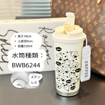 「小物」ちいかわ キャラクタープリント ステンレス 3way 直飲み 水筒 520ML YS8872