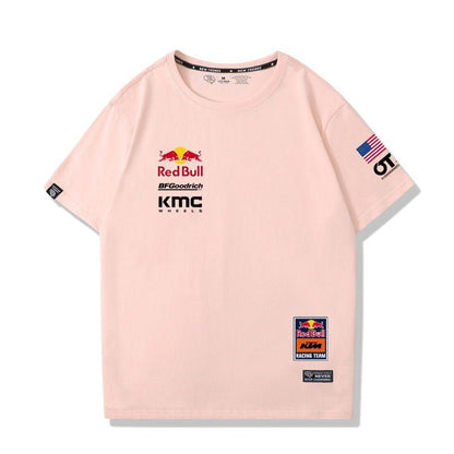 「tops」racing チーム クラブ ロゴプリント 半袖 Tシャツ 5色-YS9029