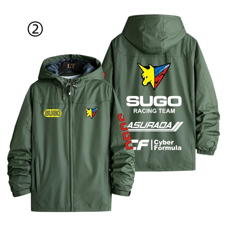 【3way】「outer」racing チーム ロゴプリント 冬服 防寒 暖かい  脱着可能ボアライナー付き 撥水加工 全6色 3way マウンテンジャケットYS9580