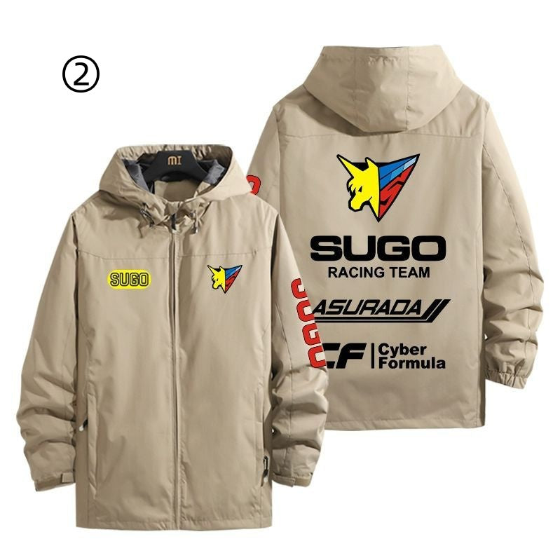 【3way】「outer」racing チーム ロゴプリント 冬服 防寒 暖かい  脱着可能ボアライナー付き 撥水加工 全6色 3way マウンテンジャケットYS9580