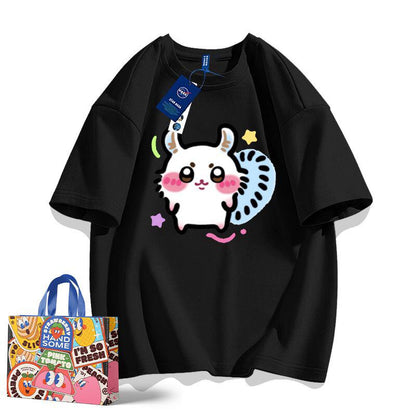 「tops」ちいかわ モモンガキャラクター プリント 男女兼用 ラウンドネック 半袖Ｔシャツ 9色YS8510