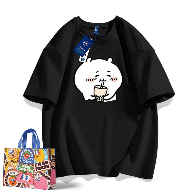 「tops」ちいかわ キャラクタープリント 男女兼用 ラウンドネック ルーズ 半袖Ｔシャツ 8色YS8447