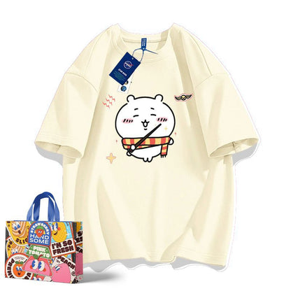 「tops」ちいかわ プリント 男女兼用 ラウンドネック ルーズ 半袖Ｔシャツ 8色YS8460