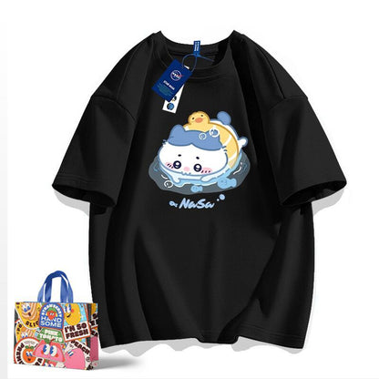 「tops」ちいかわ ハチワレ キャラクター プリント 男女兼用 ラウンドネック 半袖Ｔシャツ 6色YS8494