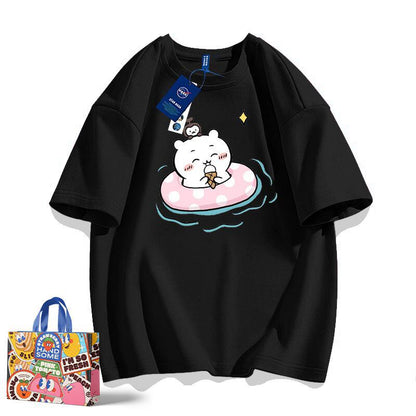 「tops」ちいかわ アイス プリント 男女兼用 ルーズ 半袖Ｔシャツ 6色YS8530