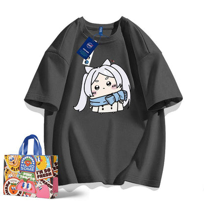 「tops」ちいかわX葬送のフリーレン  キャラクタープリント 男女兼用 ラウンドネック 半袖Ｔシャツ 8色YS8457