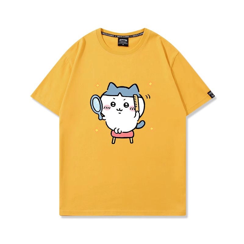 【人気ランキングNO.6】「tops」ちいかわハチワレ漫画プリント 可愛い 半袖Ｔシャツ （ 男女兼用）6色YS8506