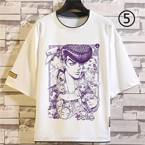 「tops」JOJO キャラクター スタンド パワー プリント 男女兼用 ラウンドネック ルーズ 半袖Ｔシャツ 10種類YS8433