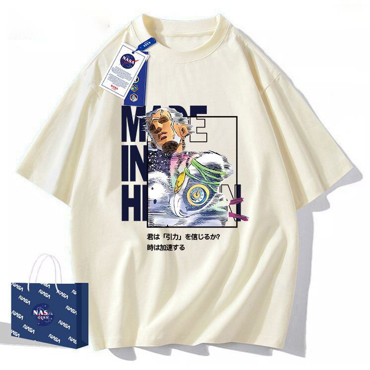 「tops」JOJO キャラクター Made In Heaven プリント 男女兼用 ラウンドネック 半袖Ｔシャツ 5色YS8358