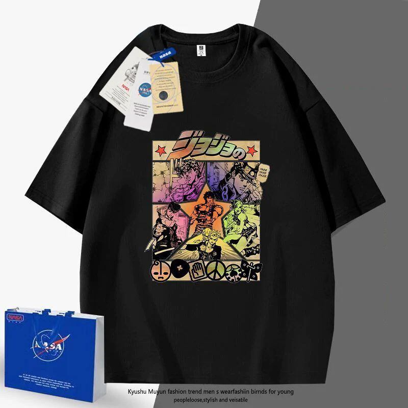 「tops」JOJO キャラクター プリント 男女兼用 ラウンドネック 半袖Ｔシャツ 6色YS8465