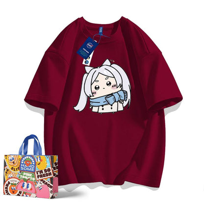 「tops」ちいかわX葬送のフリーレン  キャラクタープリント 男女兼用 ラウンドネック 半袖Ｔシャツ 8色YS8457