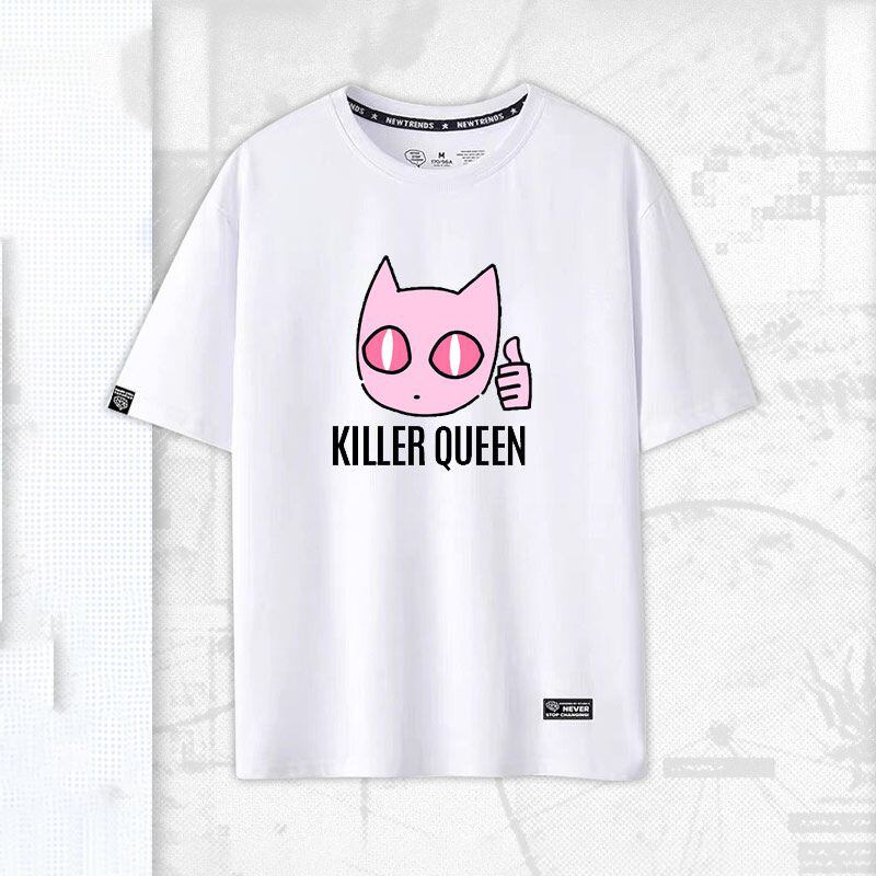 「tops」JOJO キャラクター Killer Queen プリント 男女兼用 半袖Ｔシャツ 5色2種類YS8468