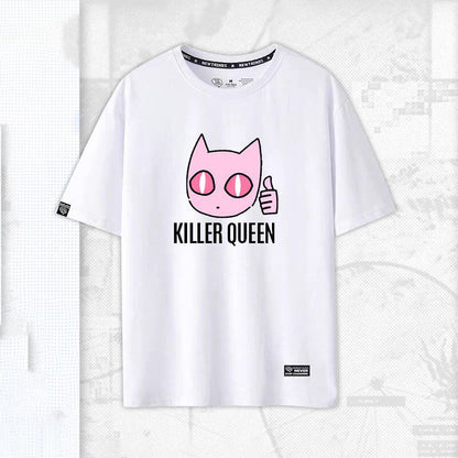 「tops」JOJO キャラクター Killer Queen プリント 男女兼用 半袖Ｔシャツ 5色2種類YS8468