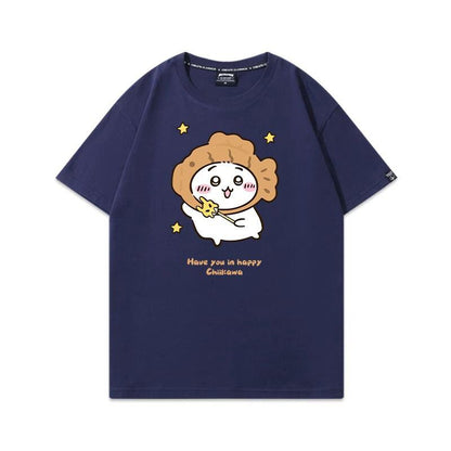 「tops」ちいかわ 漫画プリント 可愛い 半袖Ｔシャツ （ 男女兼用） 7色YS8490