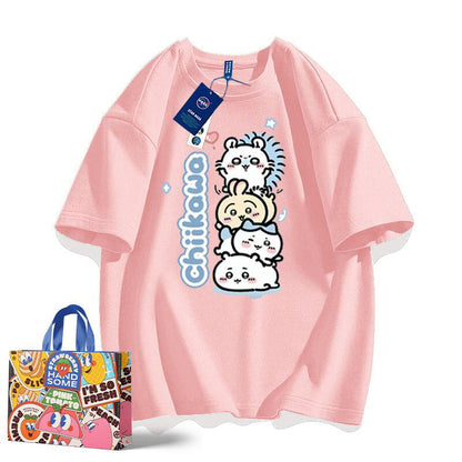 【人気ランキングNO.5】「tops」ちいかわ プリント 半袖Ｔシャツ（ 男女兼用） 9色YS8499