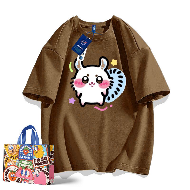 「tops」ちいかわ モモンガキャラクター プリント 男女兼用 ラウンドネック 半袖Ｔシャツ 9色YS8510