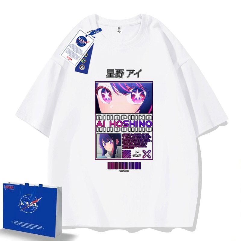 「tops」Hoshino Ai  キャラクター  プリント 男女兼用 ラウンドネック 半袖Ｔシャツ 5色YS8482