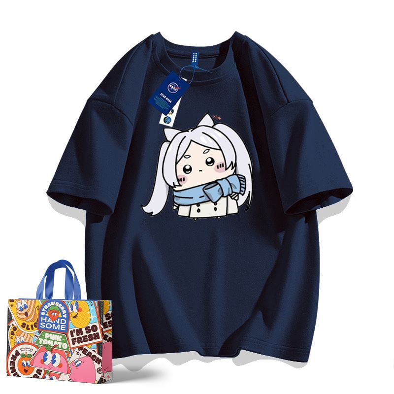 「tops」ちいかわX葬送のフリーレン  キャラクタープリント 男女兼用 ラウンドネック 半袖Ｔシャツ 8色YS8457