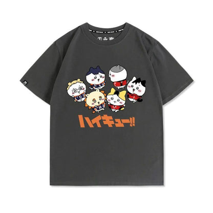 「tops」ちいかわ ハイキュー プリント 半袖Ｔシャツ（ 男女兼用）4色YS8576