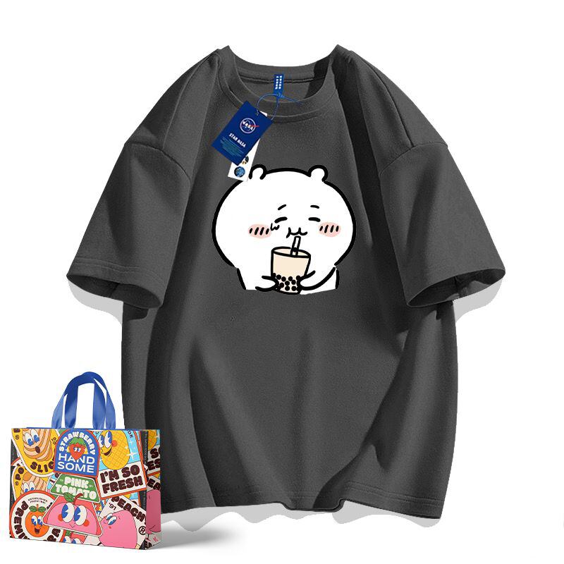 「tops」ちいかわ キャラクタープリント 男女兼用 ラウンドネック ルーズ 半袖Ｔシャツ 8色YS8447