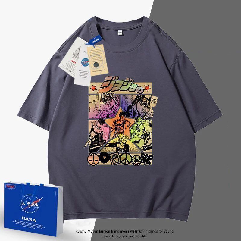 「tops」JOJO キャラクター プリント 男女兼用 ラウンドネック 半袖Ｔシャツ 6色YS8465