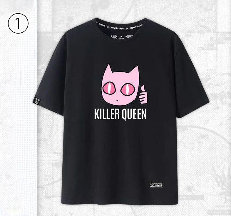 「tops」JOJO キャラクター Killer Queen プリント 男女兼用 半袖Ｔシャツ 5色2種類YS8468