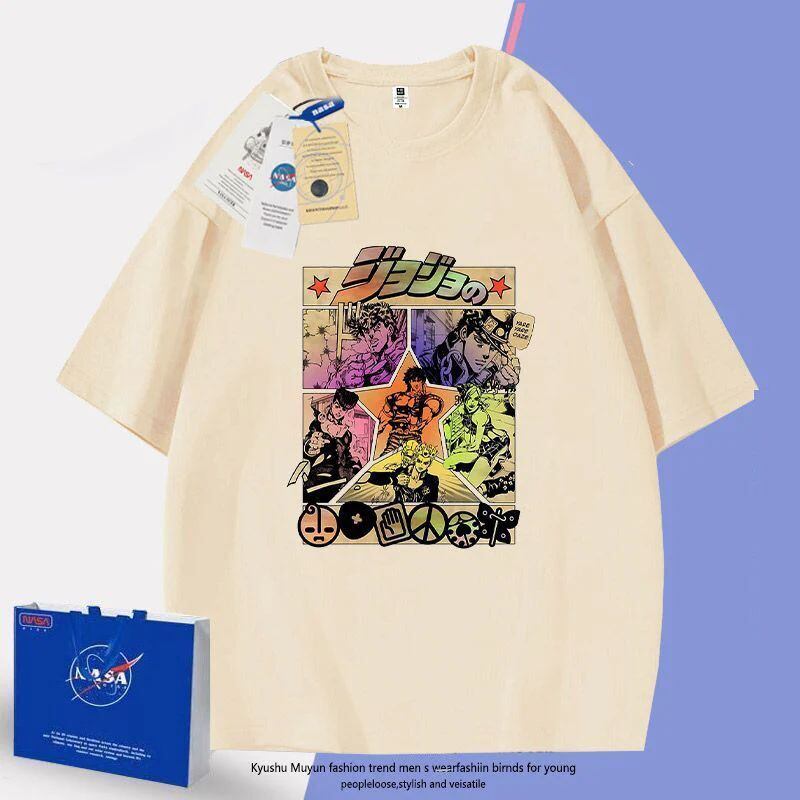 「tops」JOJO キャラクター プリント 男女兼用 ラウンドネック 半袖Ｔシャツ 6色YS8465