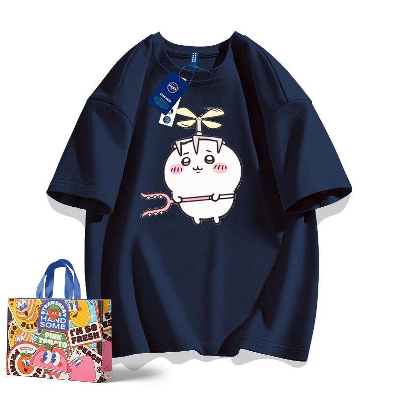 「tops」ちいかわ キャラクター プリント 男女兼用 ラウンドネック ルーズ 半袖Ｔシャツ 8色YS8390