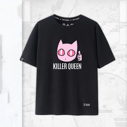 「tops」JOJO キャラクター Killer Queen プリント 男女兼用 半袖Ｔシャツ 5色2種類YS8468